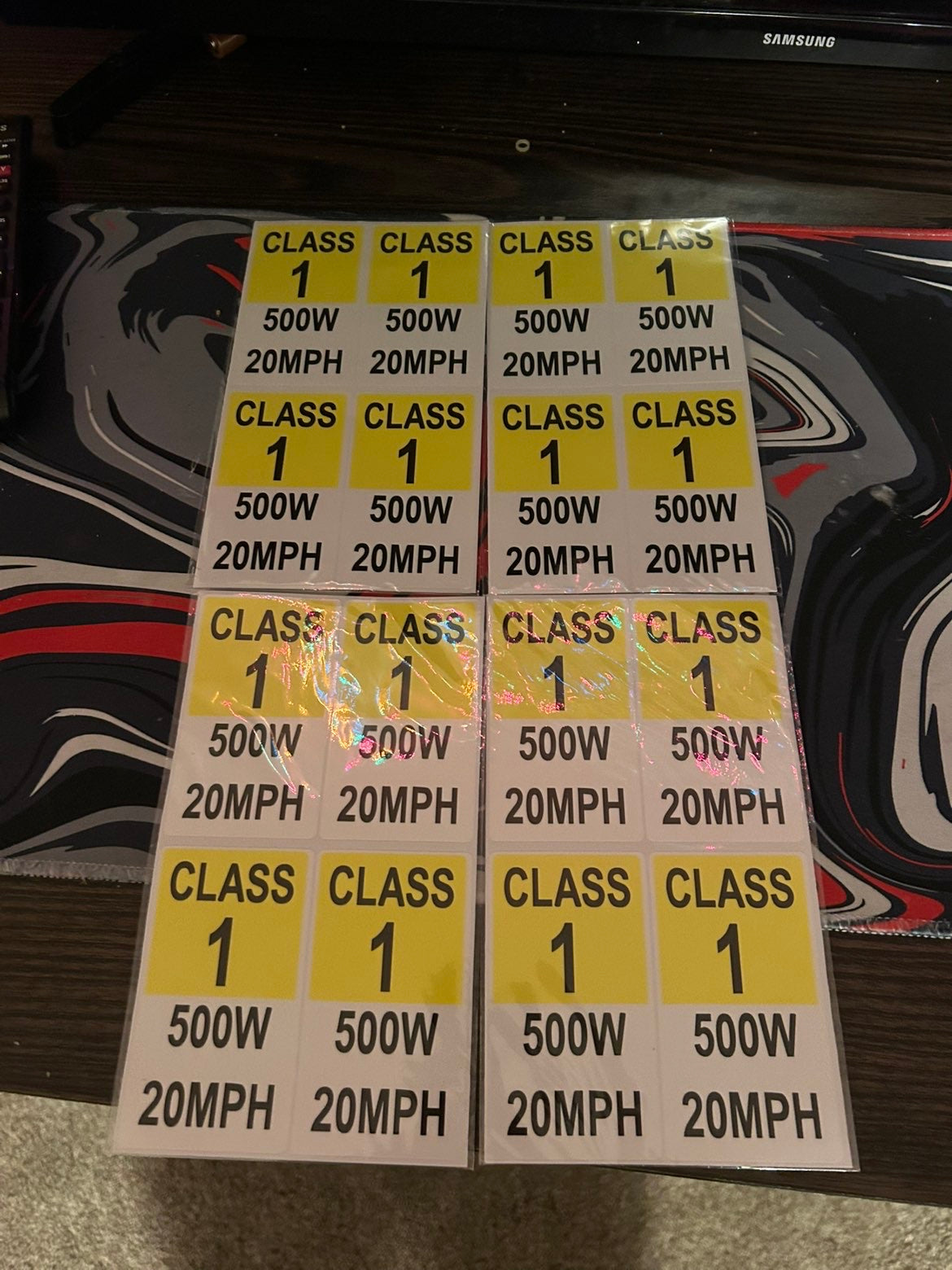 Class 1 500w stickers
