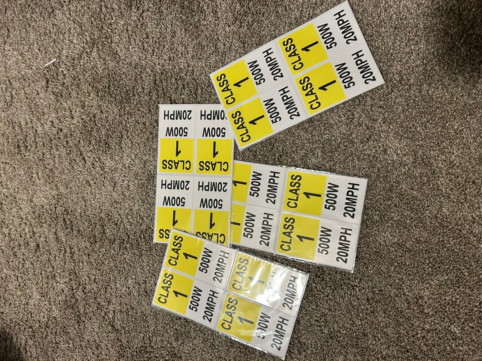Class 1 500w stickers