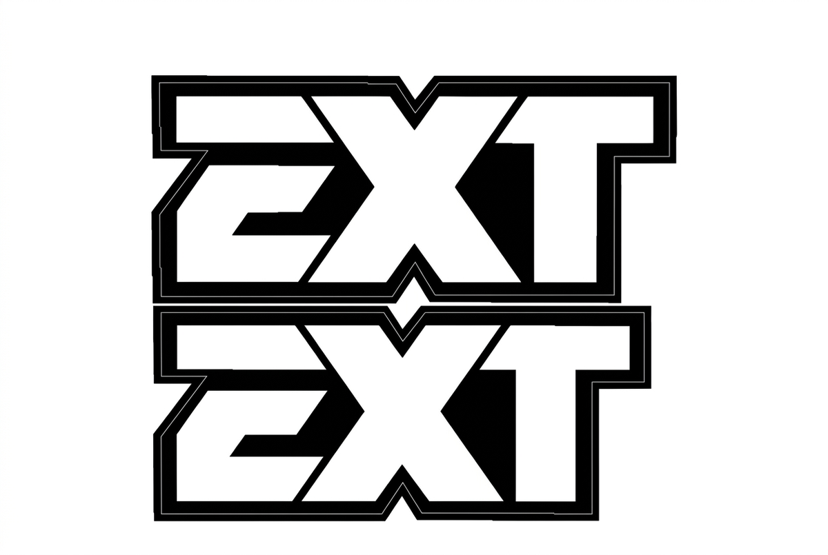 EXT decals on white