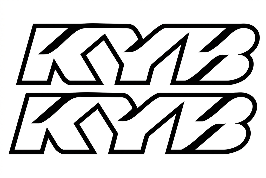 KYB decals on white