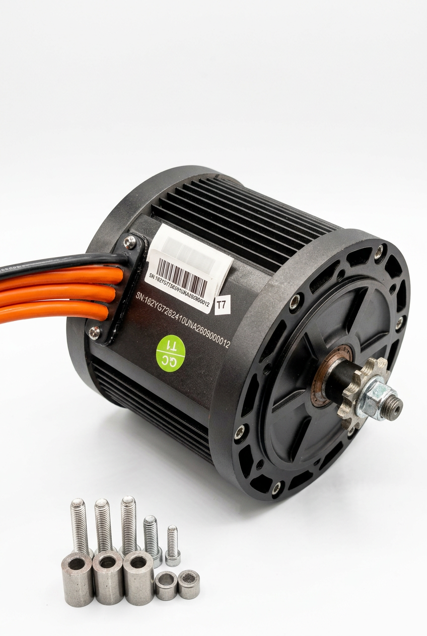 Motor and hardware on white