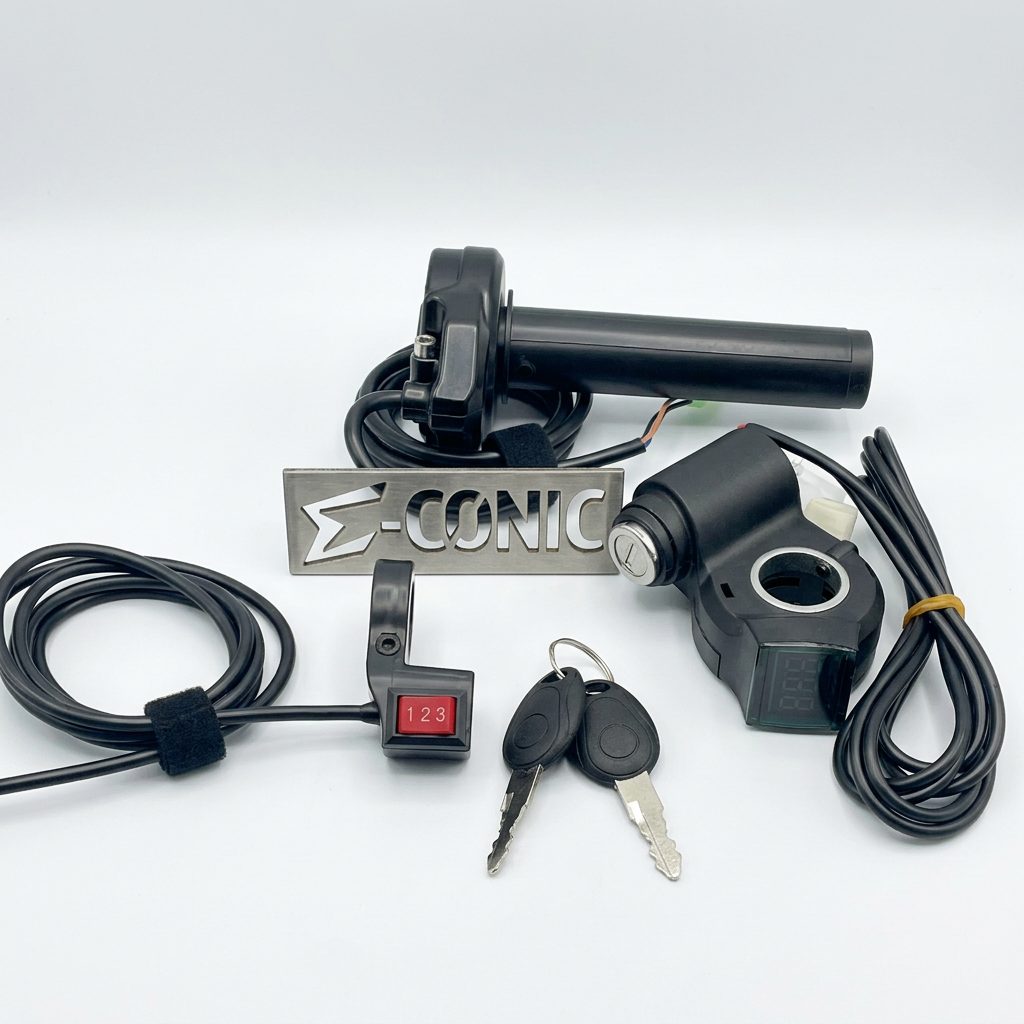 Throttle and ignition kit on white